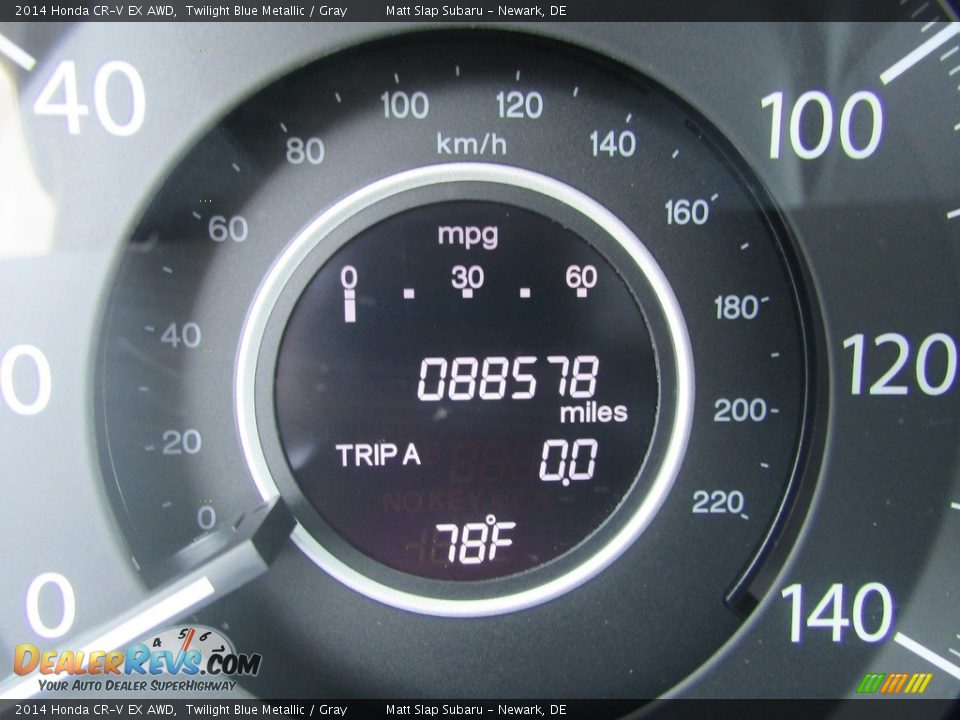 2014 Honda CR-V EX AWD Twilight Blue Metallic / Gray Photo #29