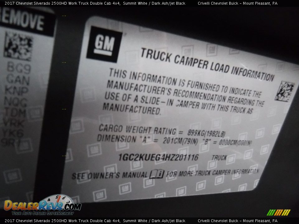 2017 Chevrolet Silverado 2500HD Work Truck Double Cab 4x4 Summit White / Dark Ash/Jet Black Photo #29