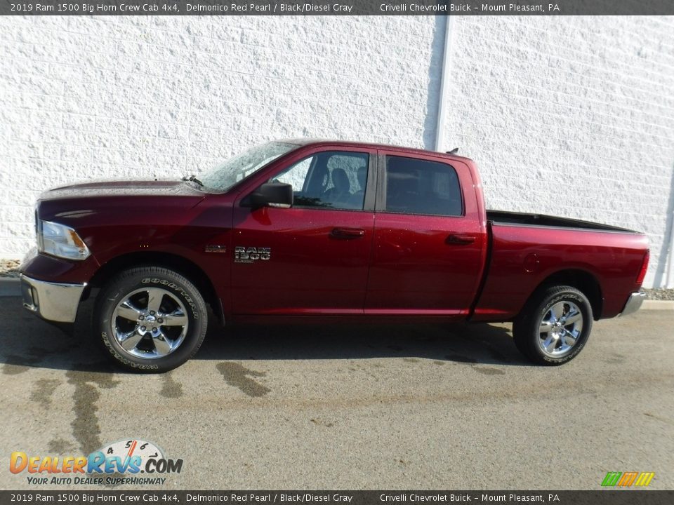 2019 Ram 1500 Big Horn Crew Cab 4x4 Delmonico Red Pearl / Black/Diesel Gray Photo #2