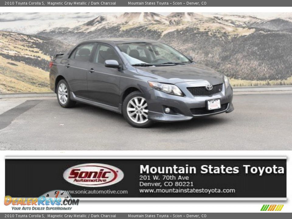 2010 Toyota Corolla S Magnetic Gray Metallic / Dark Charcoal Photo #1