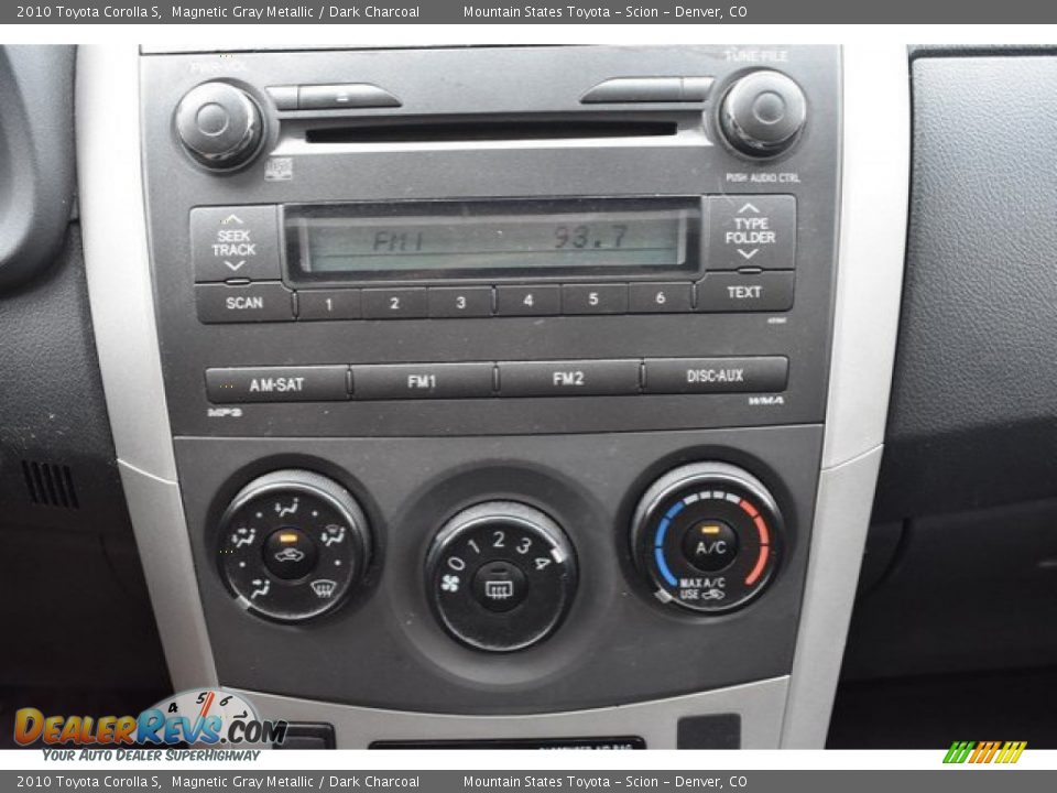 2010 Toyota Corolla S Magnetic Gray Metallic / Dark Charcoal Photo #11