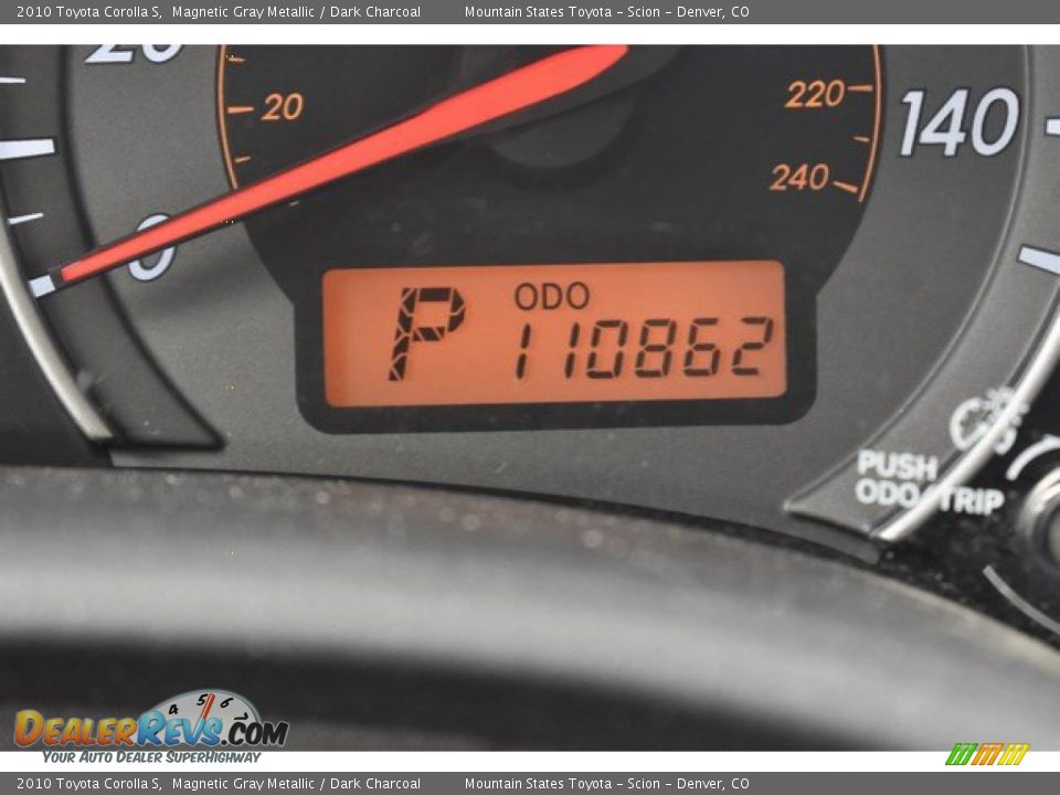 2010 Toyota Corolla S Magnetic Gray Metallic / Dark Charcoal Photo #12