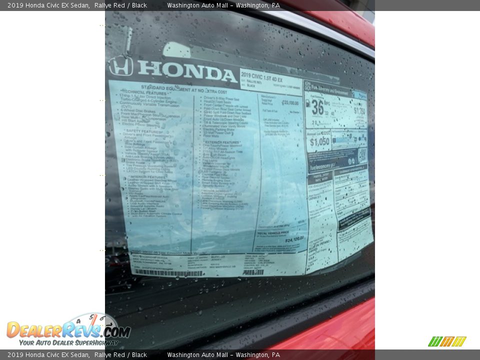 2019 Honda Civic EX Sedan Window Sticker Photo #21