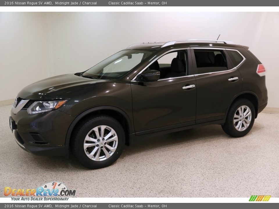 2016 Nissan Rogue SV AWD Midnight Jade / Charcoal Photo #3