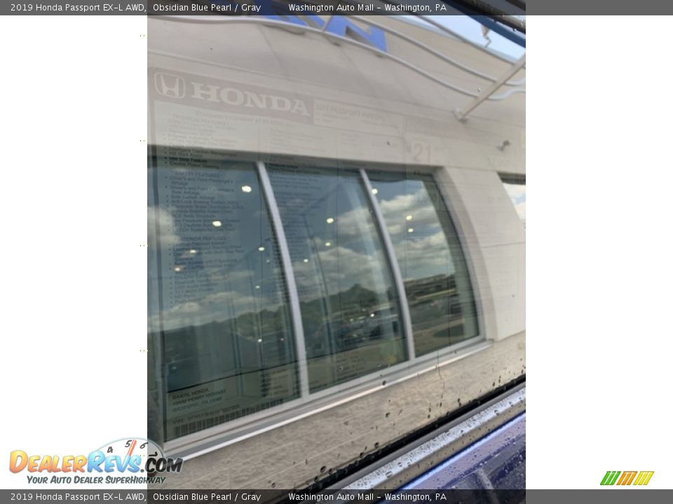 2019 Honda Passport EX-L AWD Obsidian Blue Pearl / Gray Photo #15