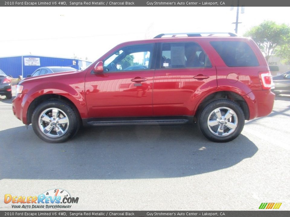 2010 Ford Escape Limited V6 4WD Sangria Red Metallic / Charcoal Black Photo #7