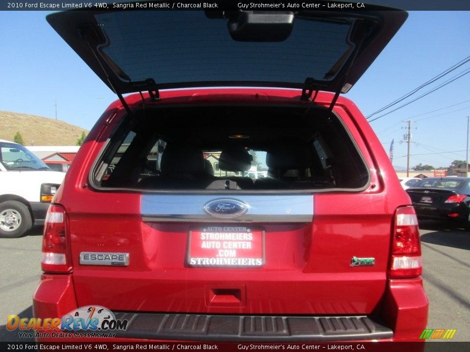 2010 Ford Escape Limited V6 4WD Sangria Red Metallic / Charcoal Black Photo #8