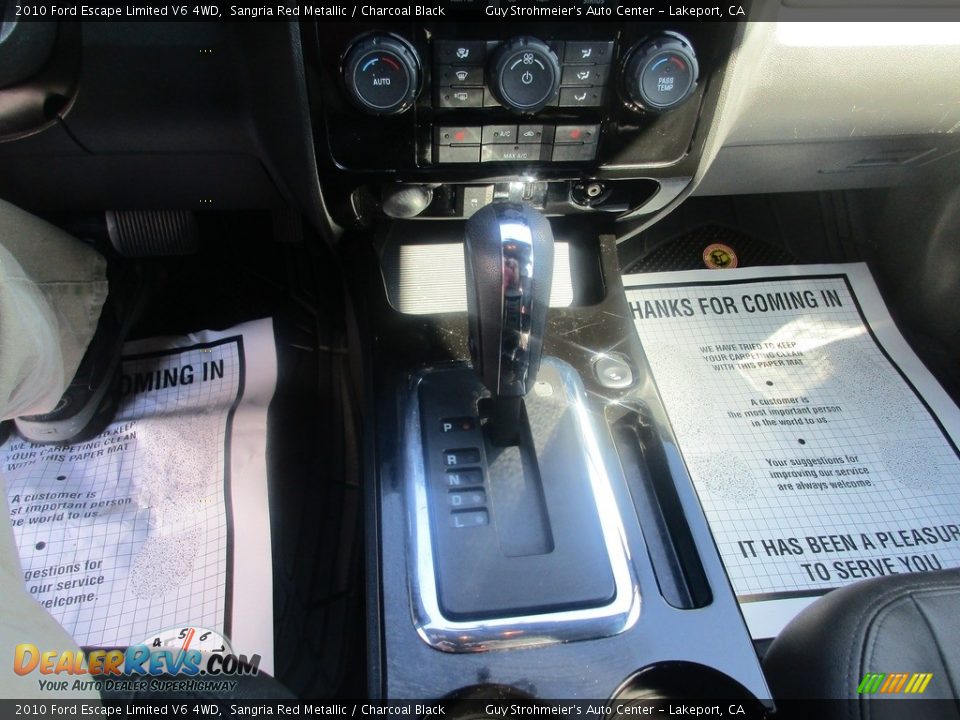 2010 Ford Escape Limited V6 4WD Sangria Red Metallic / Charcoal Black Photo #18