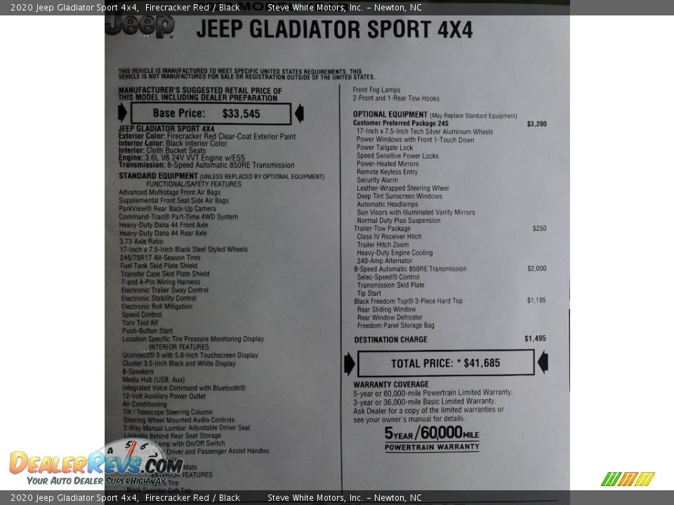 2020 Jeep Gladiator Sport 4x4 Firecracker Red / Black Photo #30