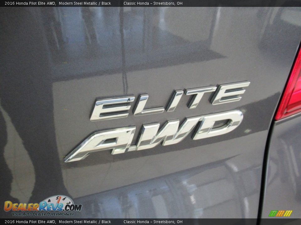 2016 Honda Pilot Elite AWD Modern Steel Metallic / Black Photo #9