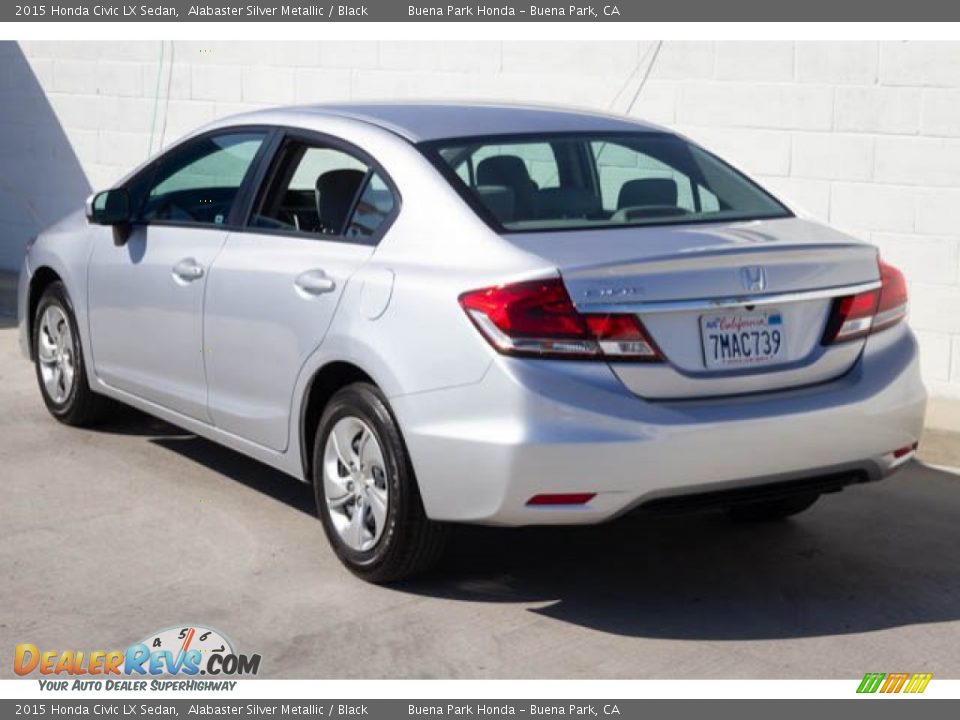 2015 Honda Civic LX Sedan Alabaster Silver Metallic / Black Photo #2