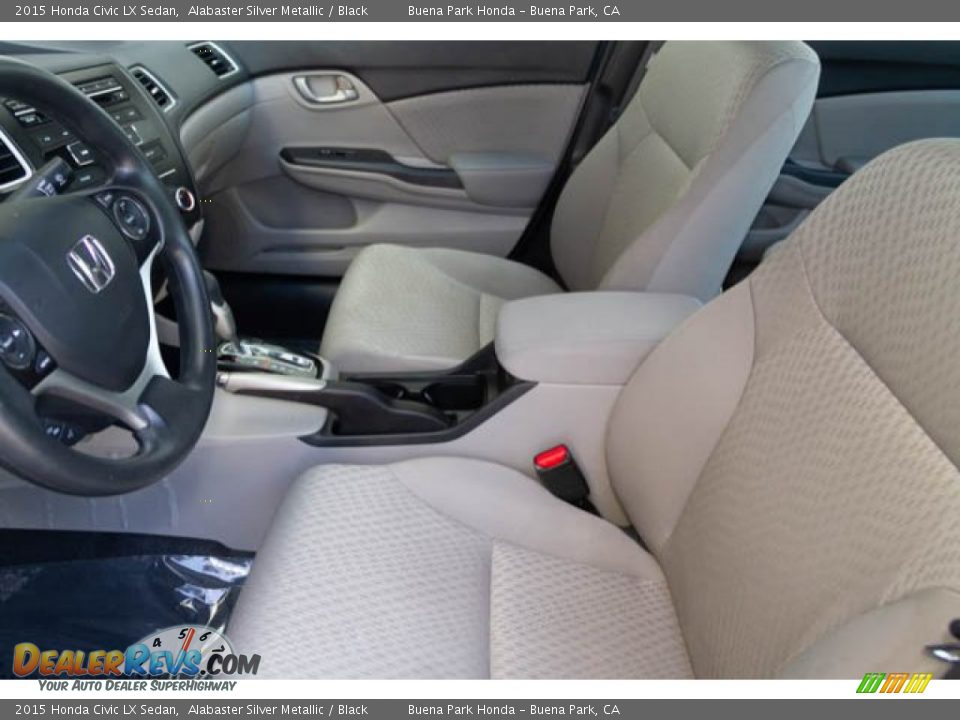 2015 Honda Civic LX Sedan Alabaster Silver Metallic / Black Photo #3