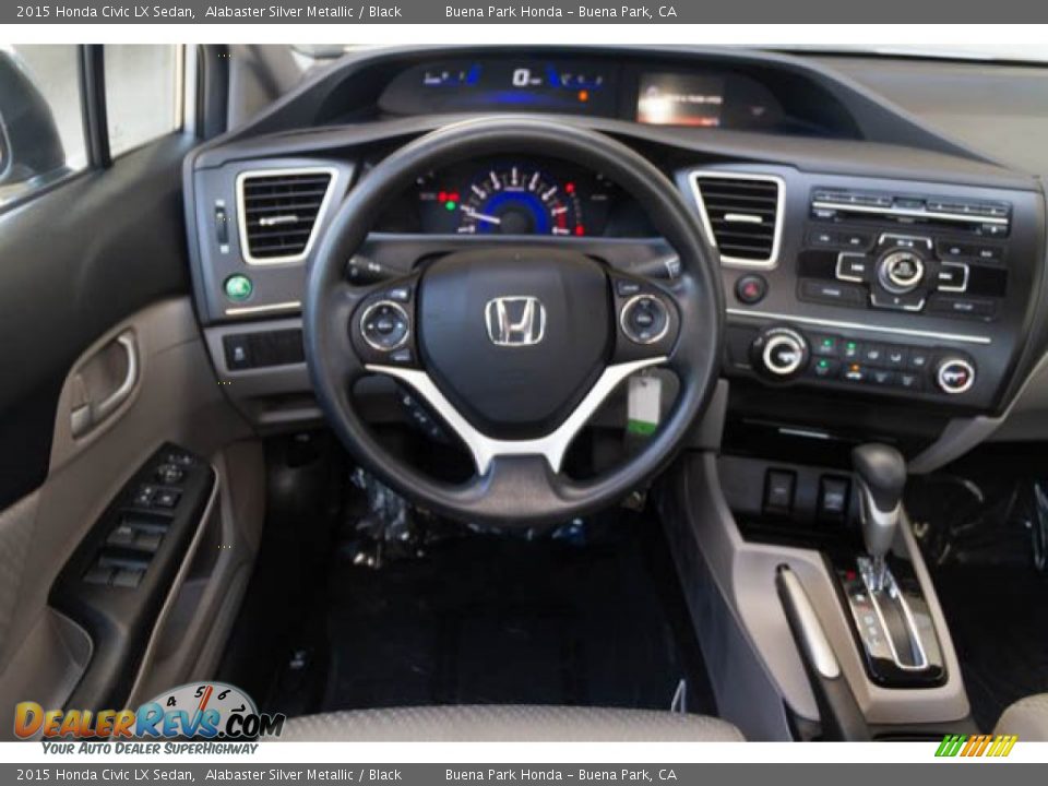 2015 Honda Civic LX Sedan Alabaster Silver Metallic / Black Photo #5