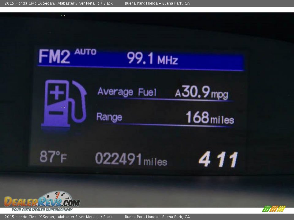 2015 Honda Civic LX Sedan Alabaster Silver Metallic / Black Photo #6