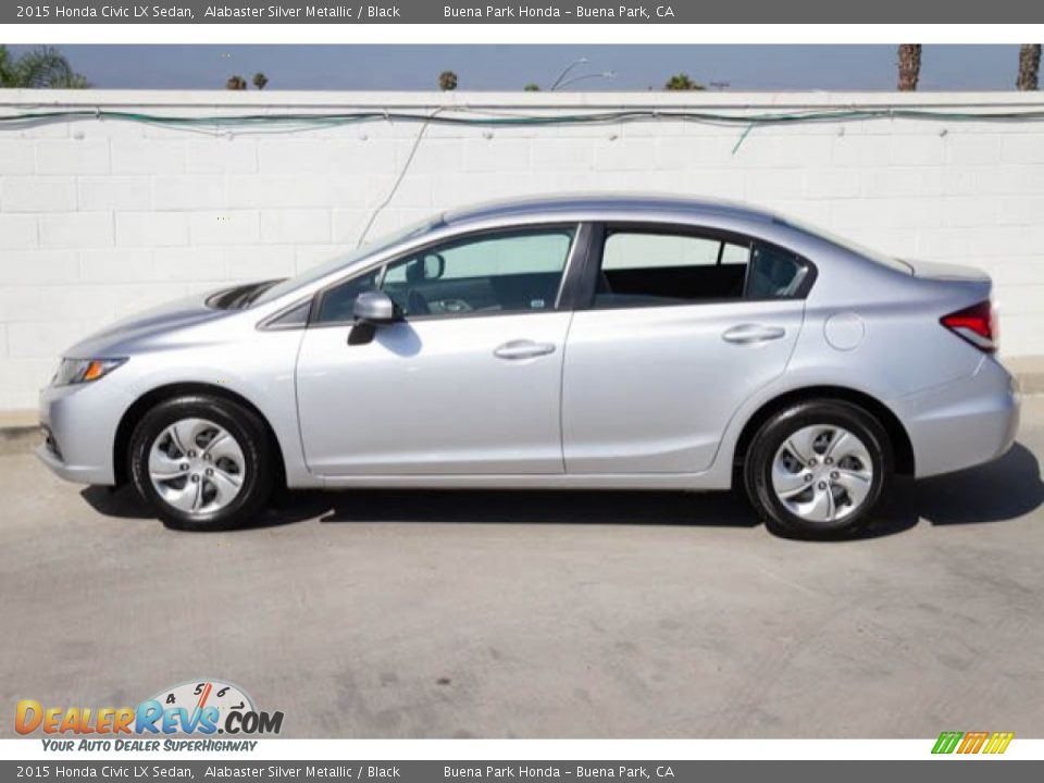 2015 Honda Civic LX Sedan Alabaster Silver Metallic / Black Photo #10