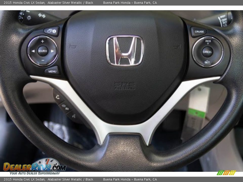 2015 Honda Civic LX Sedan Alabaster Silver Metallic / Black Photo #15