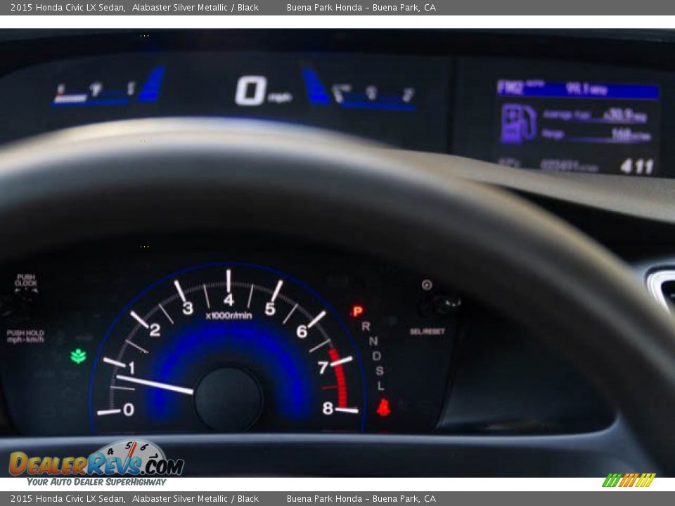 2015 Honda Civic LX Sedan Alabaster Silver Metallic / Black Photo #24