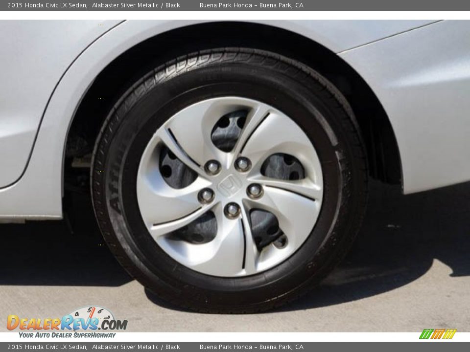 2015 Honda Civic LX Sedan Alabaster Silver Metallic / Black Photo #34