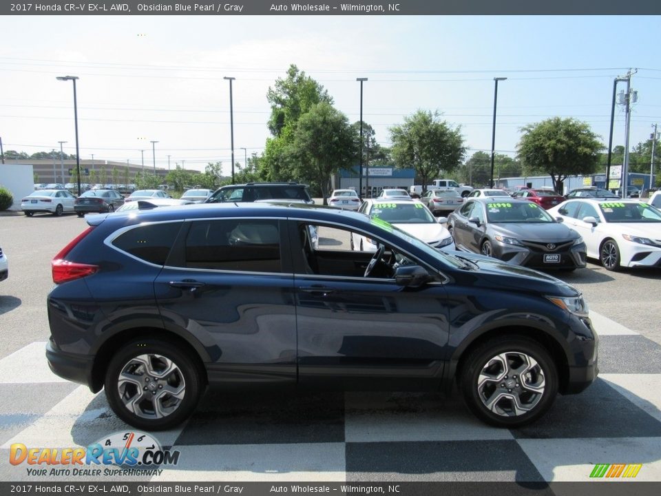 2017 Honda CR-V EX-L AWD Obsidian Blue Pearl / Gray Photo #3