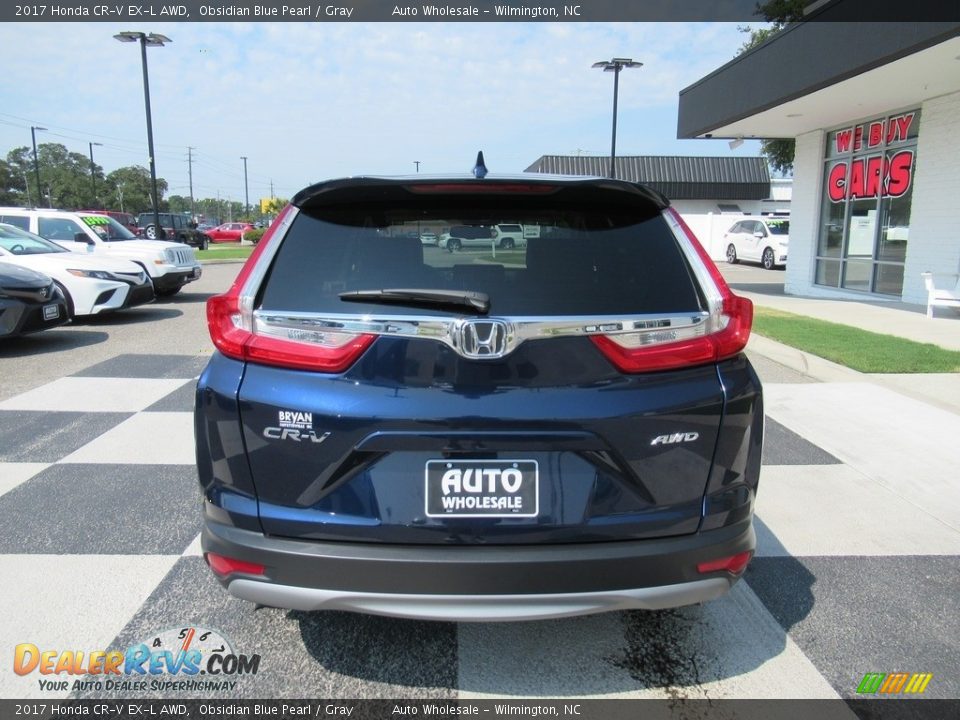 2017 Honda CR-V EX-L AWD Obsidian Blue Pearl / Gray Photo #4