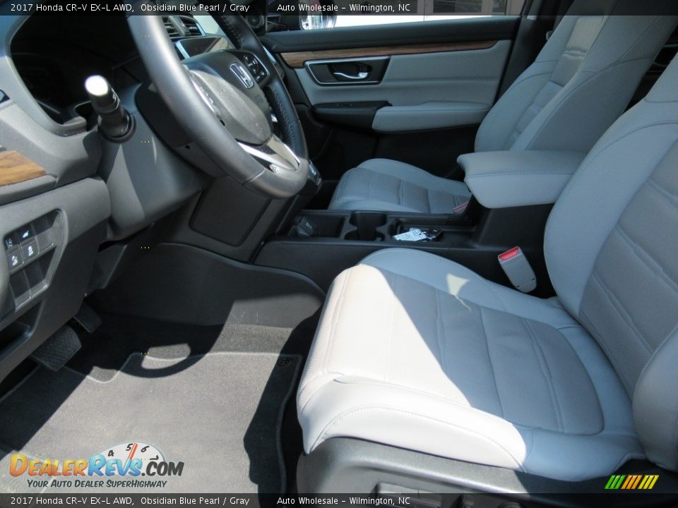2017 Honda CR-V EX-L AWD Obsidian Blue Pearl / Gray Photo #9