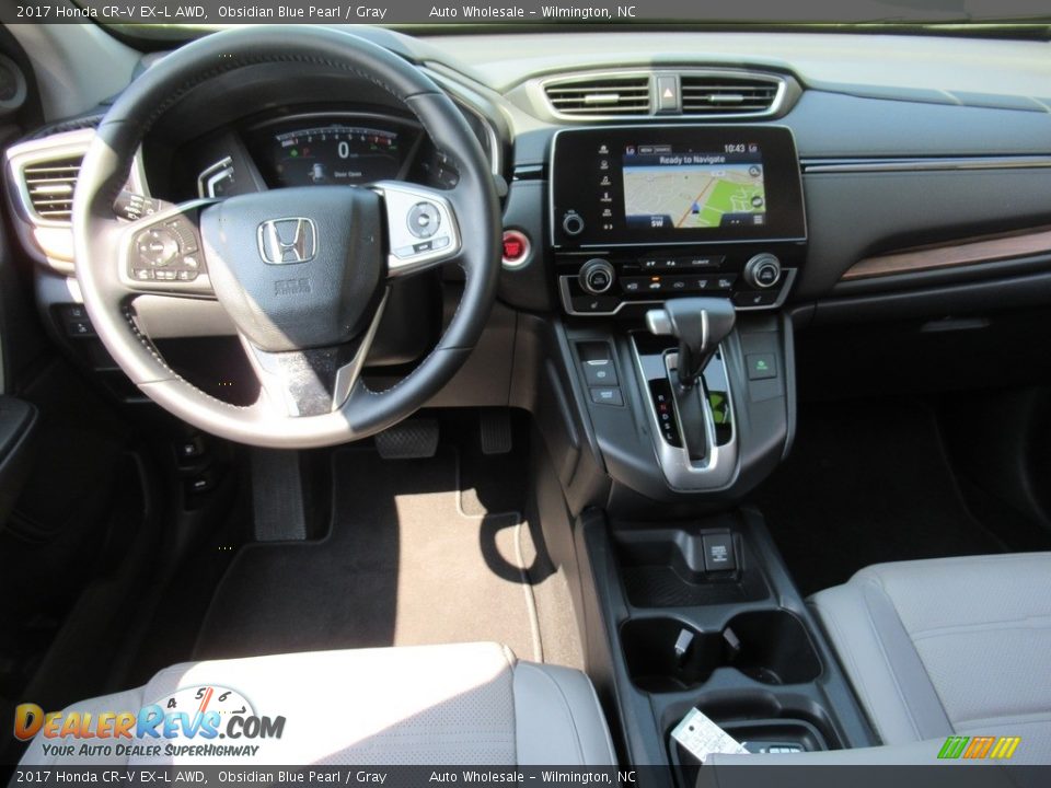2017 Honda CR-V EX-L AWD Obsidian Blue Pearl / Gray Photo #14