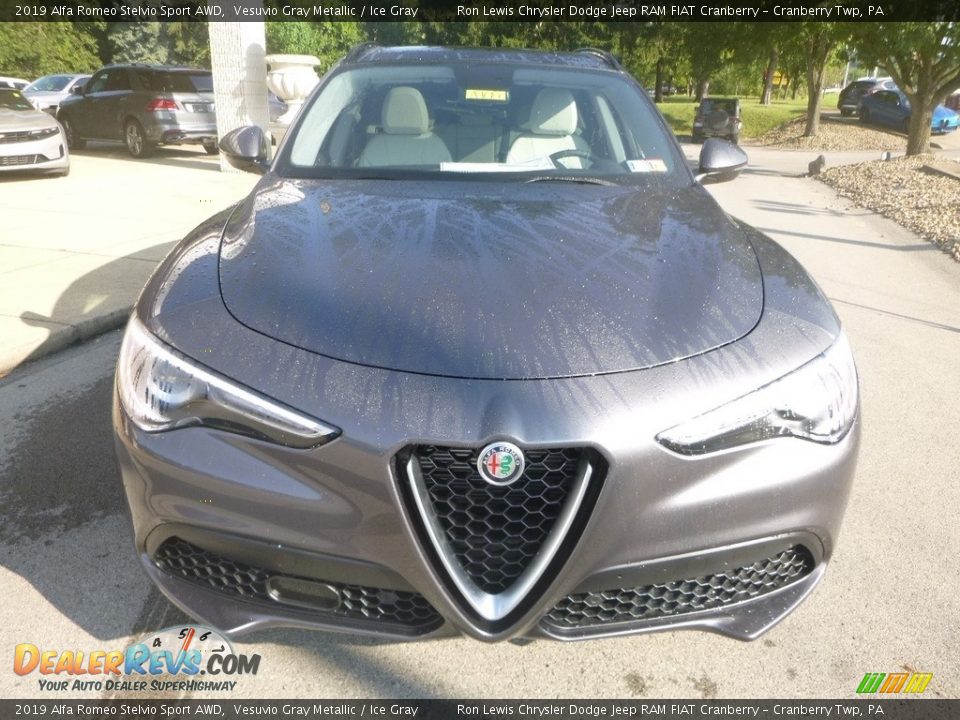 2019 Alfa Romeo Stelvio Sport AWD Vesuvio Gray Metallic / Ice Gray Photo #12