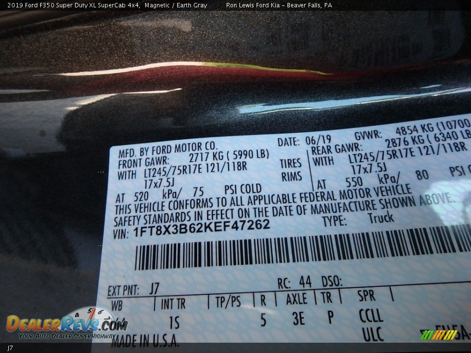 Ford Color Code J7 Magnetic