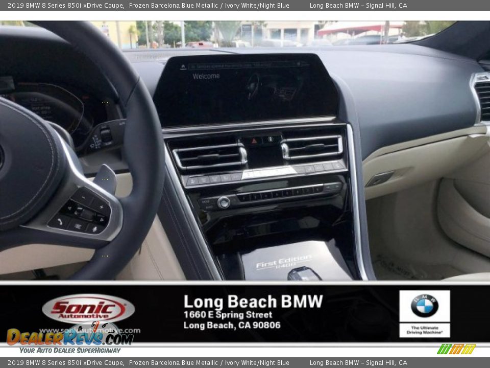 2019 BMW 8 Series 850i xDrive Coupe Frozen Barcelona Blue Metallic / Ivory White/Night Blue Photo #5