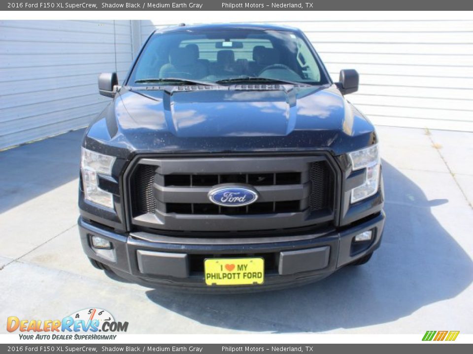 2016 Ford F150 XL SuperCrew Shadow Black / Medium Earth Gray Photo #3