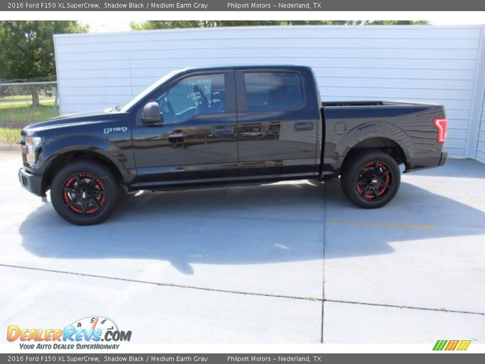 2016 Ford F150 XL SuperCrew Shadow Black / Medium Earth Gray Photo #6