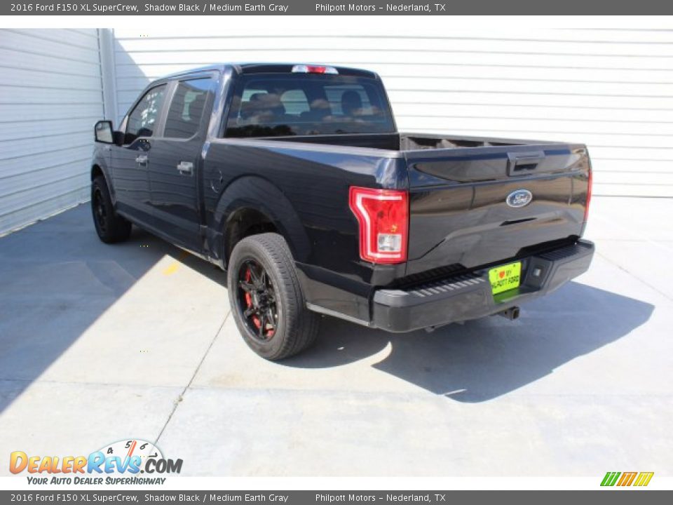 2016 Ford F150 XL SuperCrew Shadow Black / Medium Earth Gray Photo #7