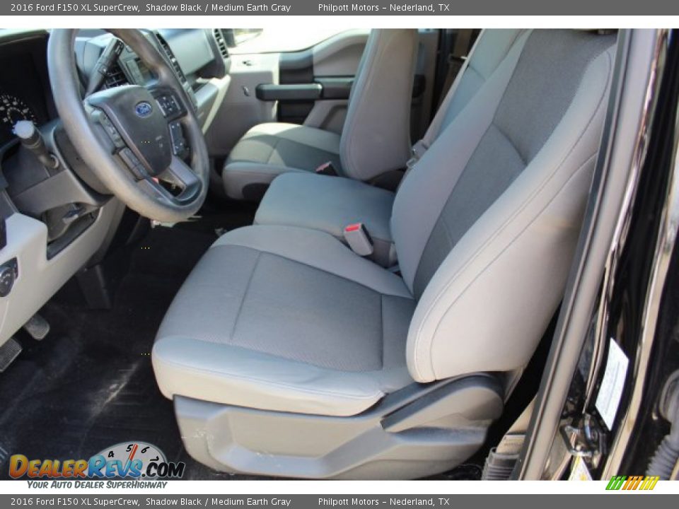 2016 Ford F150 XL SuperCrew Shadow Black / Medium Earth Gray Photo #10