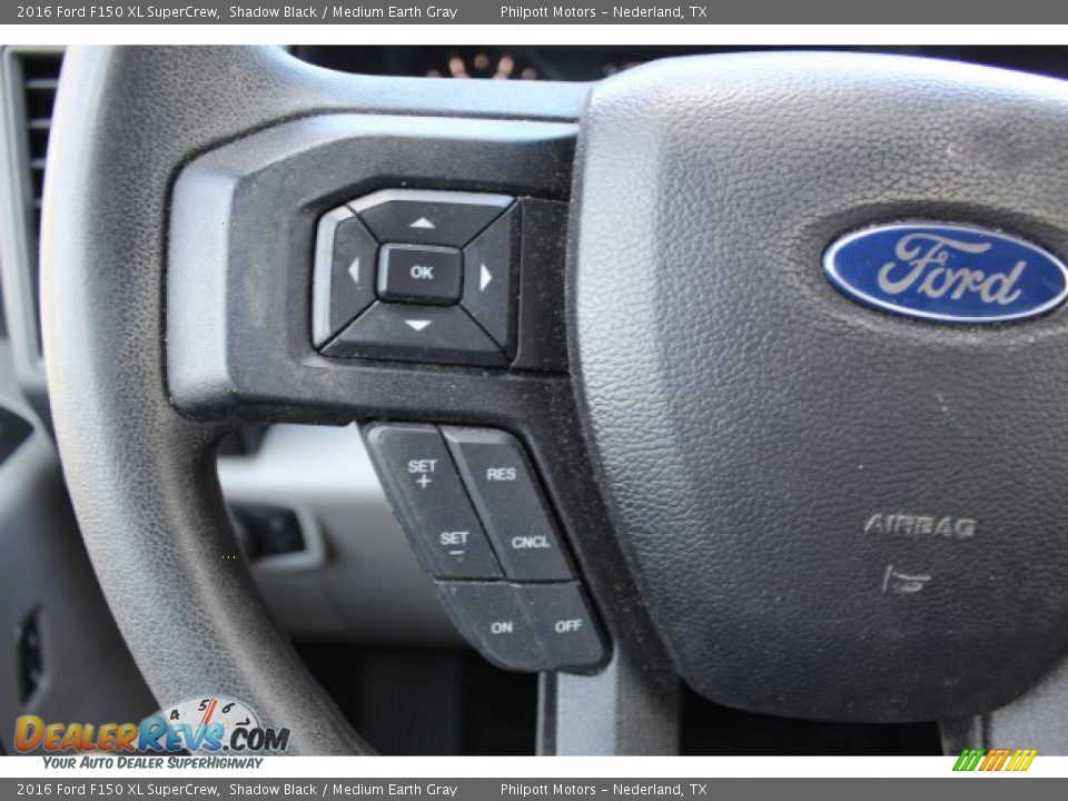 2016 Ford F150 XL SuperCrew Shadow Black / Medium Earth Gray Photo #11