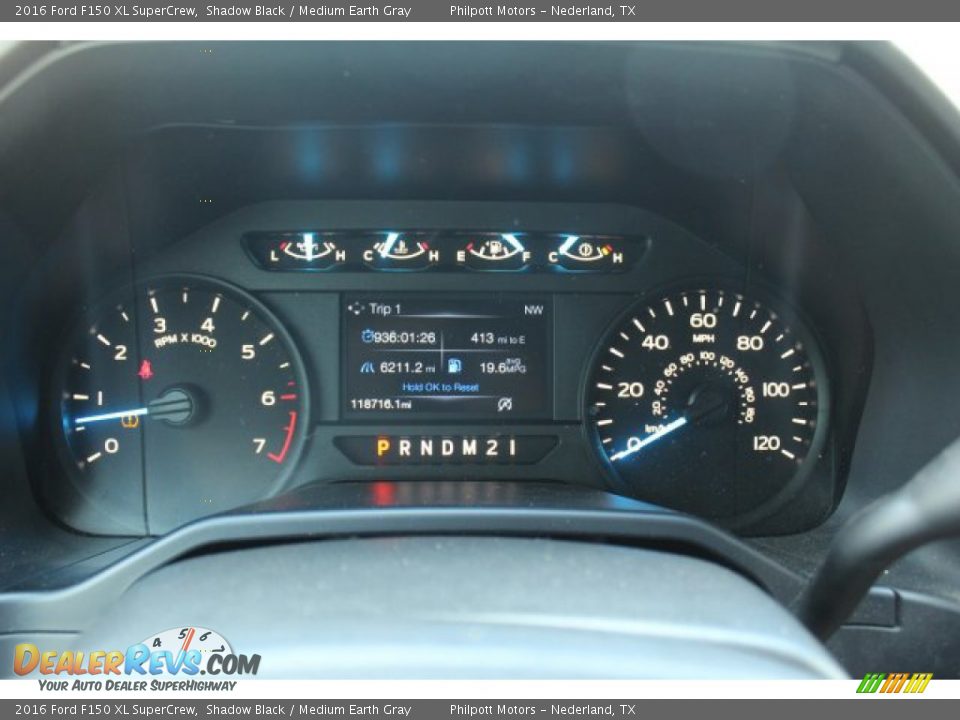 2016 Ford F150 XL SuperCrew Shadow Black / Medium Earth Gray Photo #13
