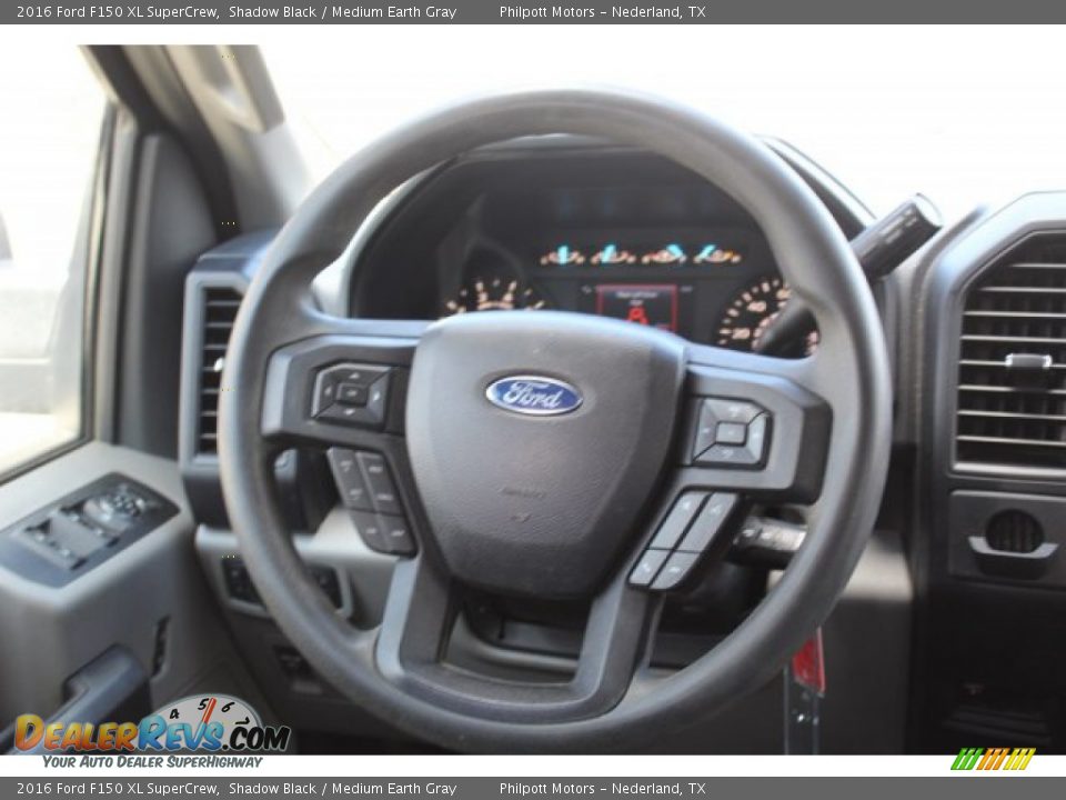 2016 Ford F150 XL SuperCrew Shadow Black / Medium Earth Gray Photo #21