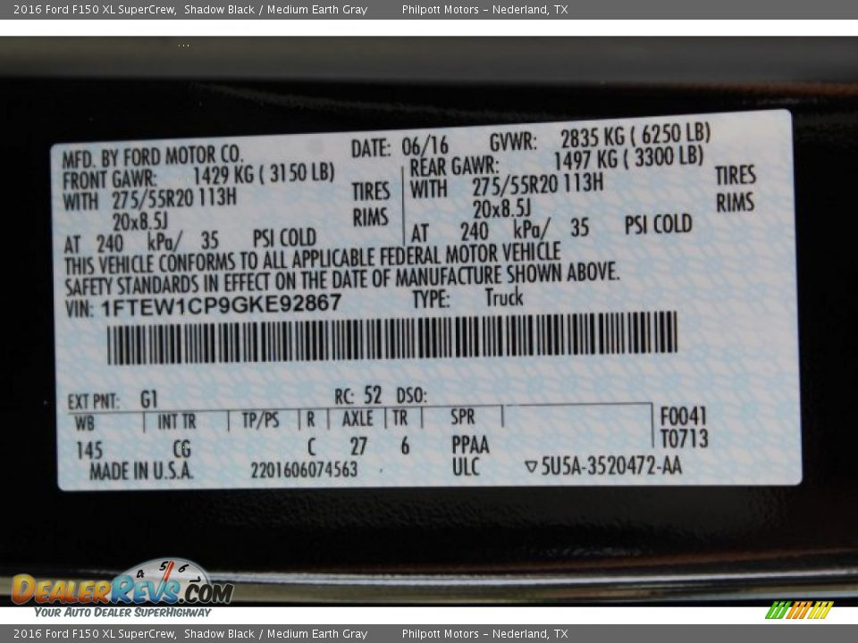 2016 Ford F150 XL SuperCrew Shadow Black / Medium Earth Gray Photo #27