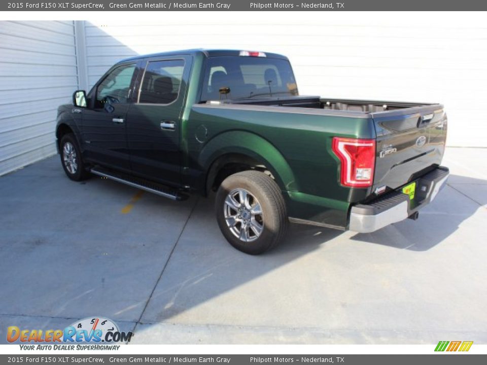 2015 Ford F150 XLT SuperCrew Green Gem Metallic / Medium Earth Gray Photo #6