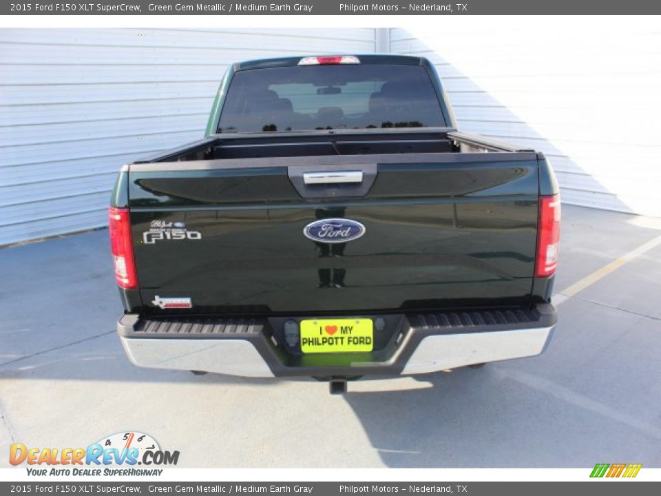 2015 Ford F150 XLT SuperCrew Green Gem Metallic / Medium Earth Gray Photo #7
