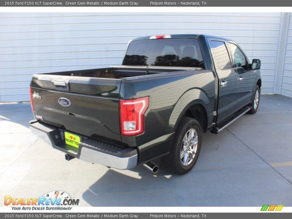 2015 Ford F150 XLT SuperCrew Green Gem Metallic / Medium Earth Gray Photo #8