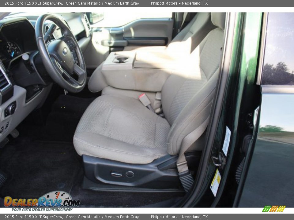 2015 Ford F150 XLT SuperCrew Green Gem Metallic / Medium Earth Gray Photo #12