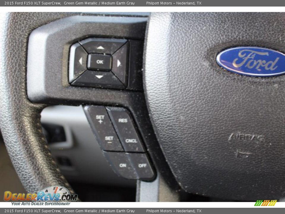 2015 Ford F150 XLT SuperCrew Green Gem Metallic / Medium Earth Gray Photo #14