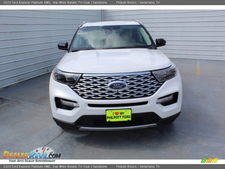 2020 Ford Explorer Platinum 4WD Star White Metallic Tri-Coat / Sandstone Photo #3