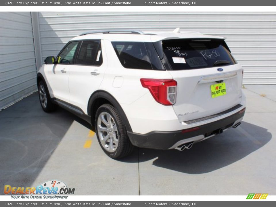 2020 Ford Explorer Platinum 4WD Star White Metallic Tri-Coat / Sandstone Photo #6