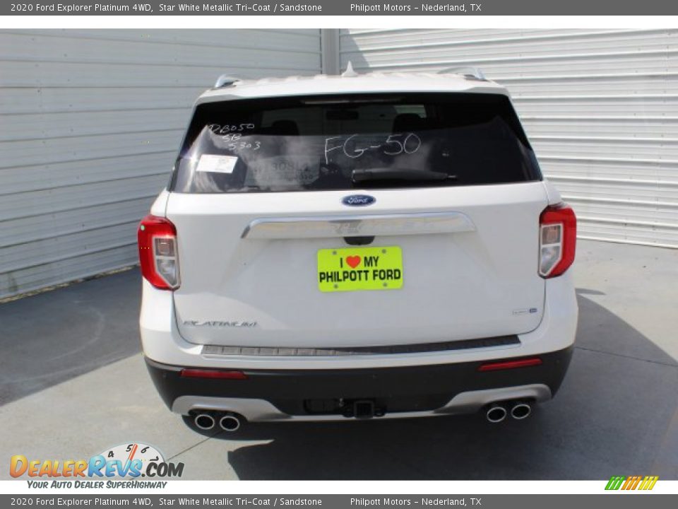 2020 Ford Explorer Platinum 4WD Star White Metallic Tri-Coat / Sandstone Photo #7