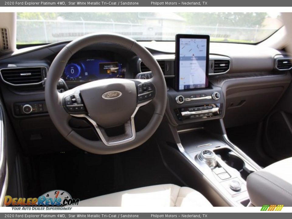 2020 Ford Explorer Platinum 4WD Star White Metallic Tri-Coat / Sandstone Photo #23