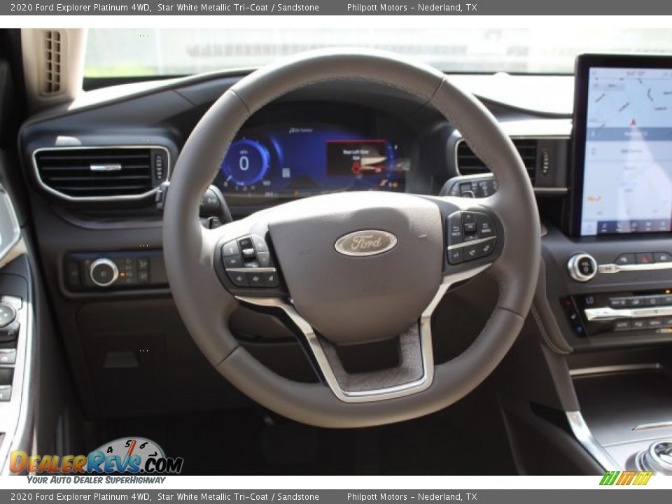 2020 Ford Explorer Platinum 4WD Star White Metallic Tri-Coat / Sandstone Photo #24