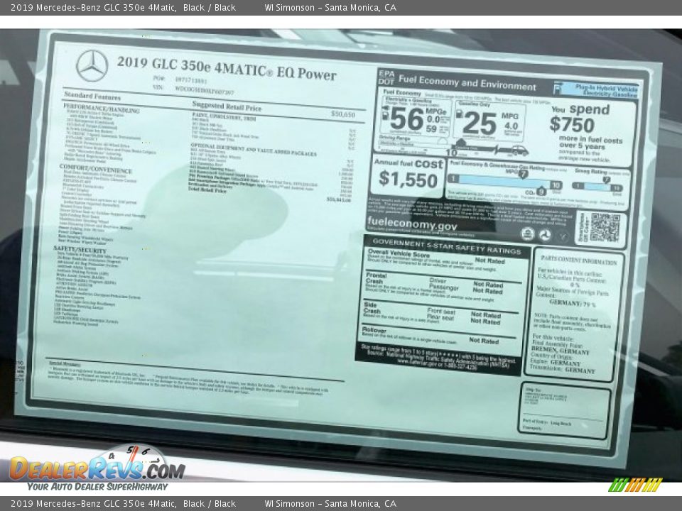 2019 Mercedes-Benz GLC 350e 4Matic Black / Black Photo #11