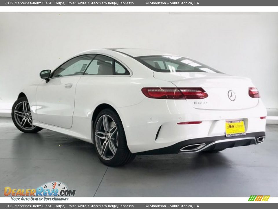 2019 Mercedes-Benz E 450 Coupe Polar White / Macchiato Beige/Espresso Photo #2