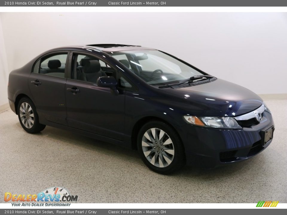 2010 Honda Civic EX Sedan Royal Blue Pearl / Gray Photo #1